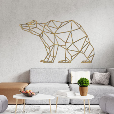 Wooden wall picture Geometric bear - BRUKO