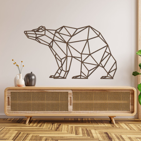Wooden wall picture Geometric bear - BRUKO