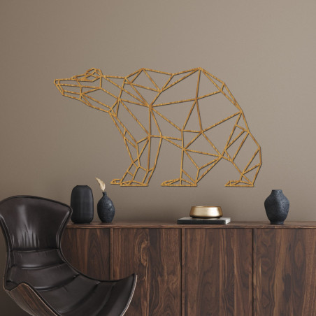 Wooden wall picture Geometric bear - BRUKO