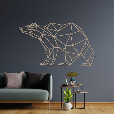 Wooden wall picture Geometric bear - BRUKO