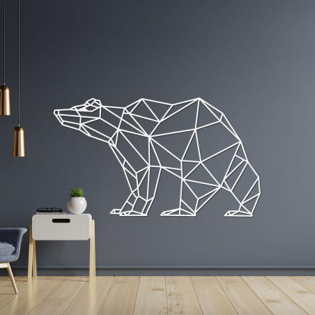 Wooden wall picture Geometric bear - BRUKO