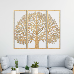 Three-piece wooden wall decoration tree of life - TRIUM 2