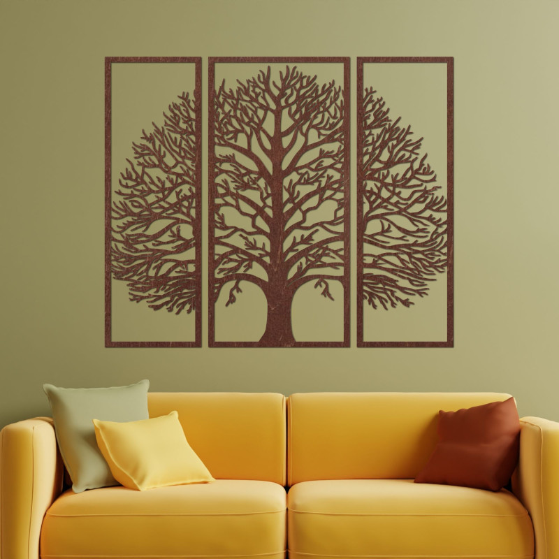 Three-piece wooden wall decoration tree of life - TRIUM