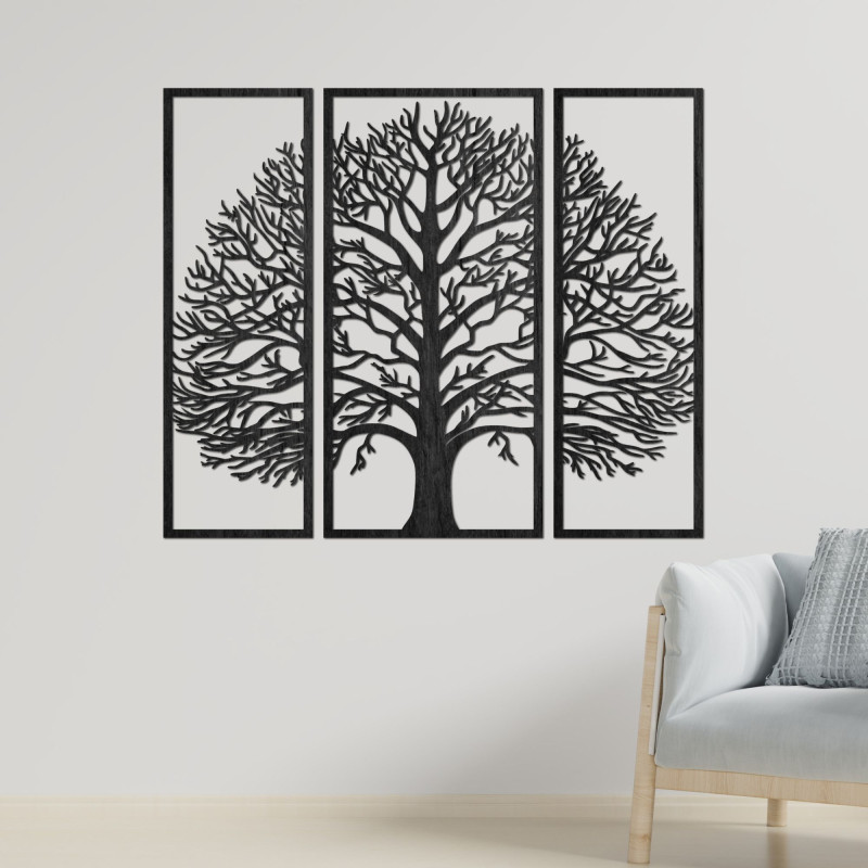 Three-piece wooden wall decoration tree of life - TRIUM