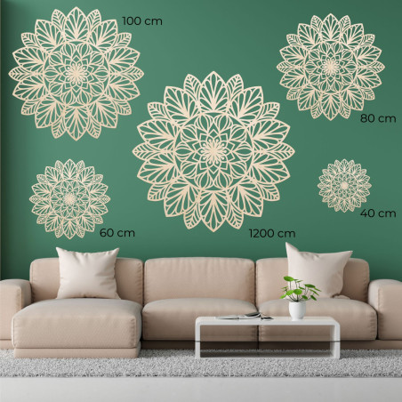 Wooden mandala for wall flower of life - FRIHETI