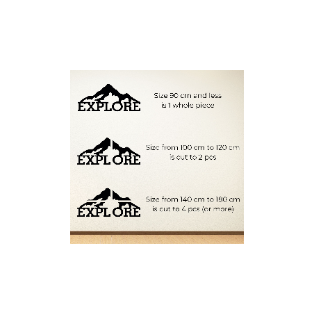 Carved wood image of a mountain - EXPLORE