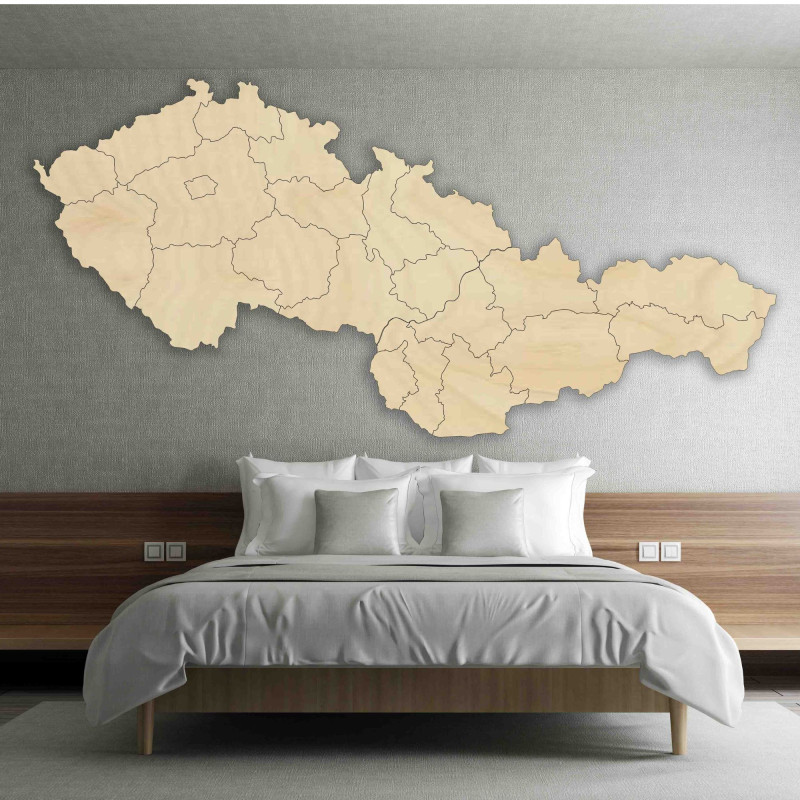 Wooden Map of the Czechoslovak Republic -...