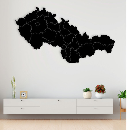 Wooden Map of the Czechoslovak Republic - Geography