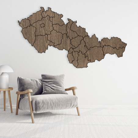 Wooden Map of the Czechoslovak Republic - Geography