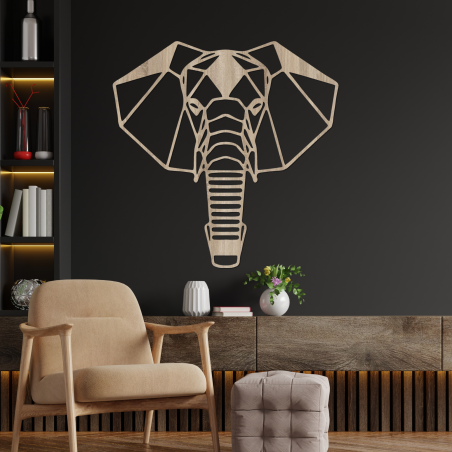 Wooden wall decoration elephant head - LOXODONTA