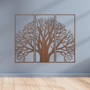 Wooden wall picture tree - Three-part symphony 2