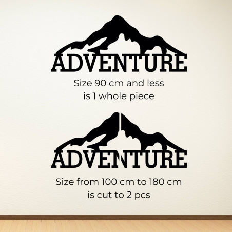 Carved wooden picture on the wall of the mountain - ADVENTURE