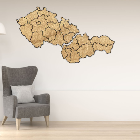 Wooden map of Slovakia and Czech Republic - PUZZLE