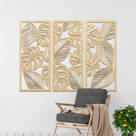 Three-piece monstera painting for nature lovers - PORFOLT
