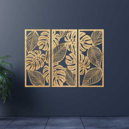 Three-piece monstera painting for nature lovers - PORFOLT