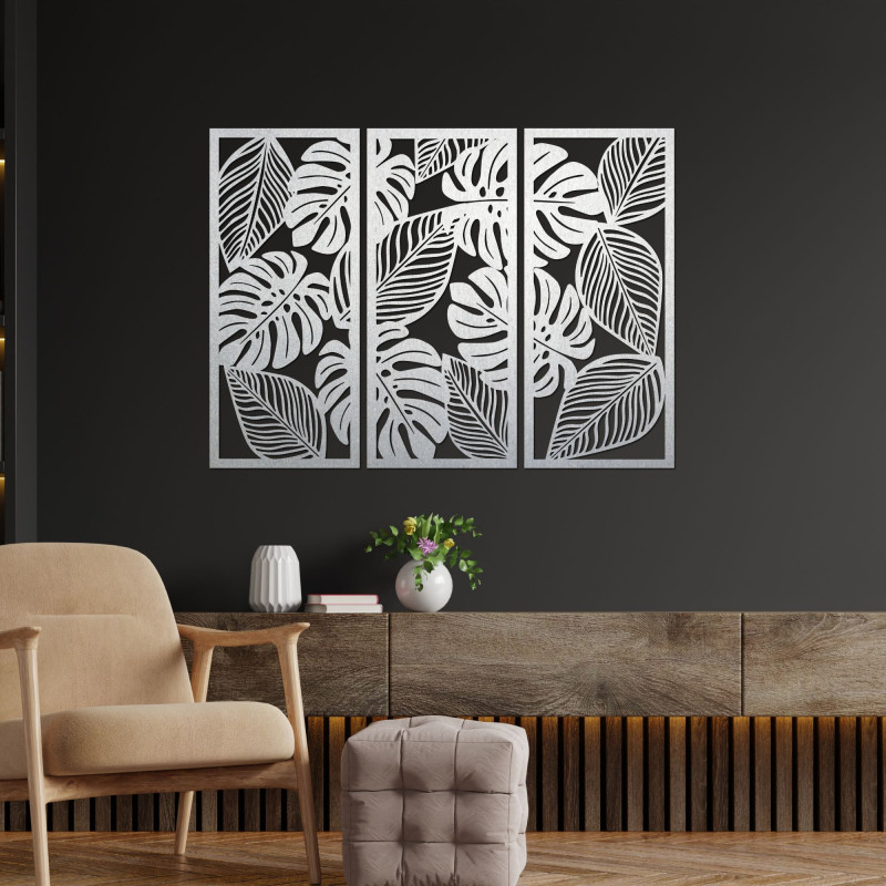 Three-piece monstera painting for nature lovers...