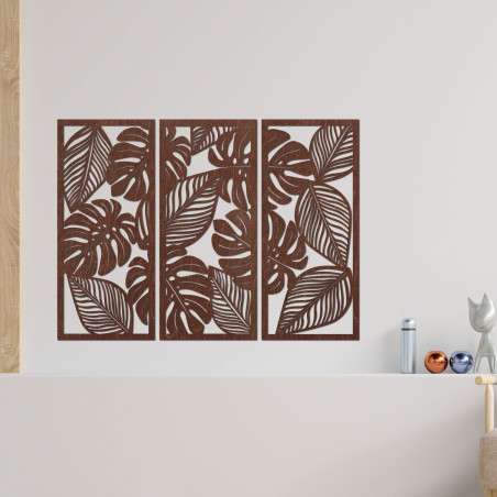 Three-piece monstera painting for nature lovers - PORFOLT