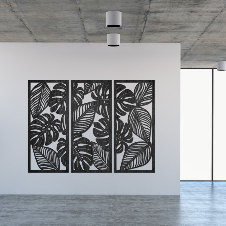 Three-piece monstera painting for nature lovers - PORFOLT