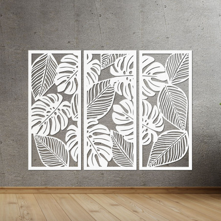 Three-piece monstera painting for nature lovers - PORFOLT
