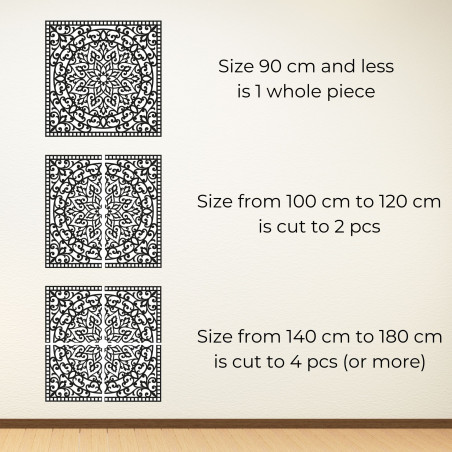 Wooden mandala for wall square - SYRRENA