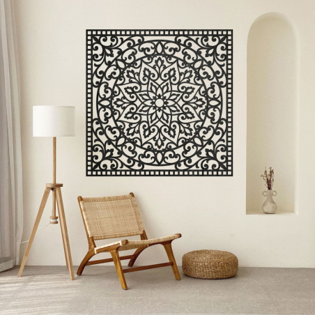 Wooden mandala for wall square - SYRRENA