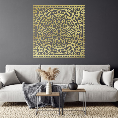 Wooden mandala for wall square - SYRRENA