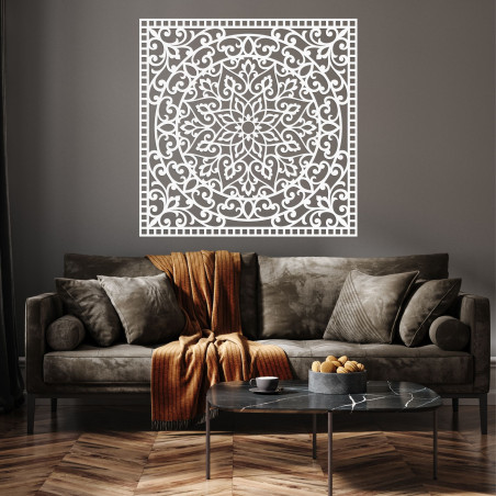 Wooden mandala for wall square - SYRRENA