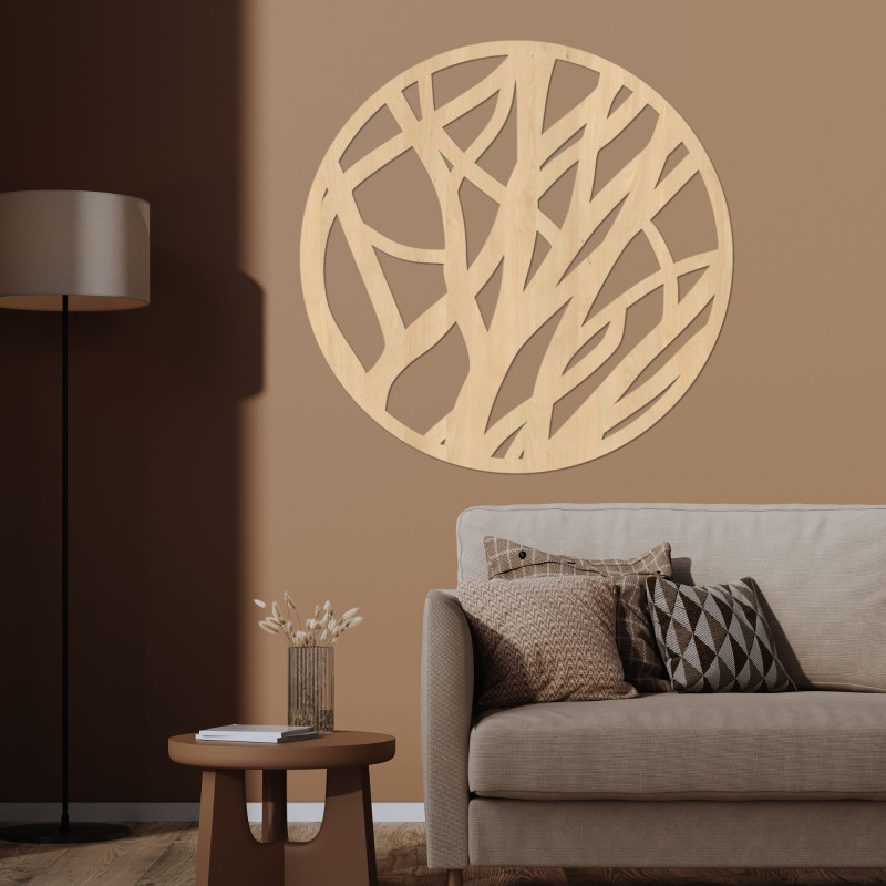 Wooden picture on the wall circle