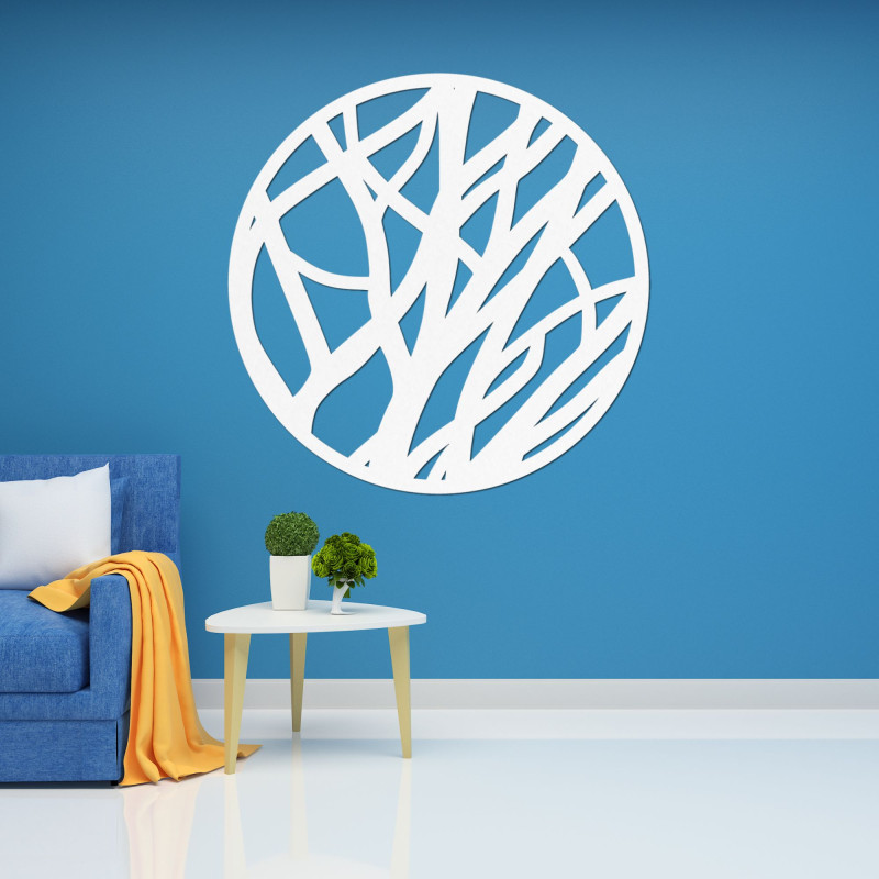 Wooden picture on the wall circle