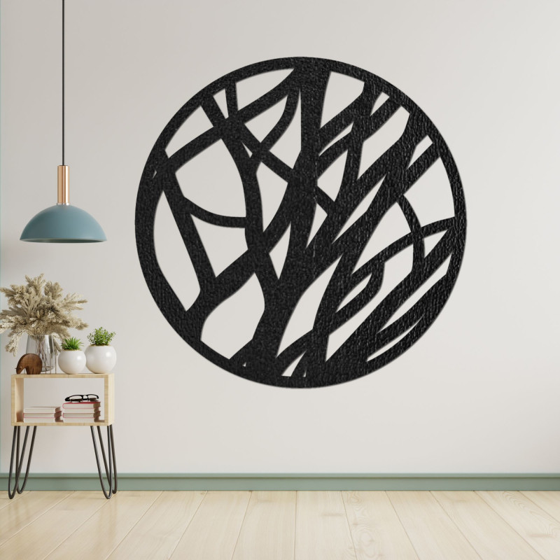 Wooden picture on the wall circle