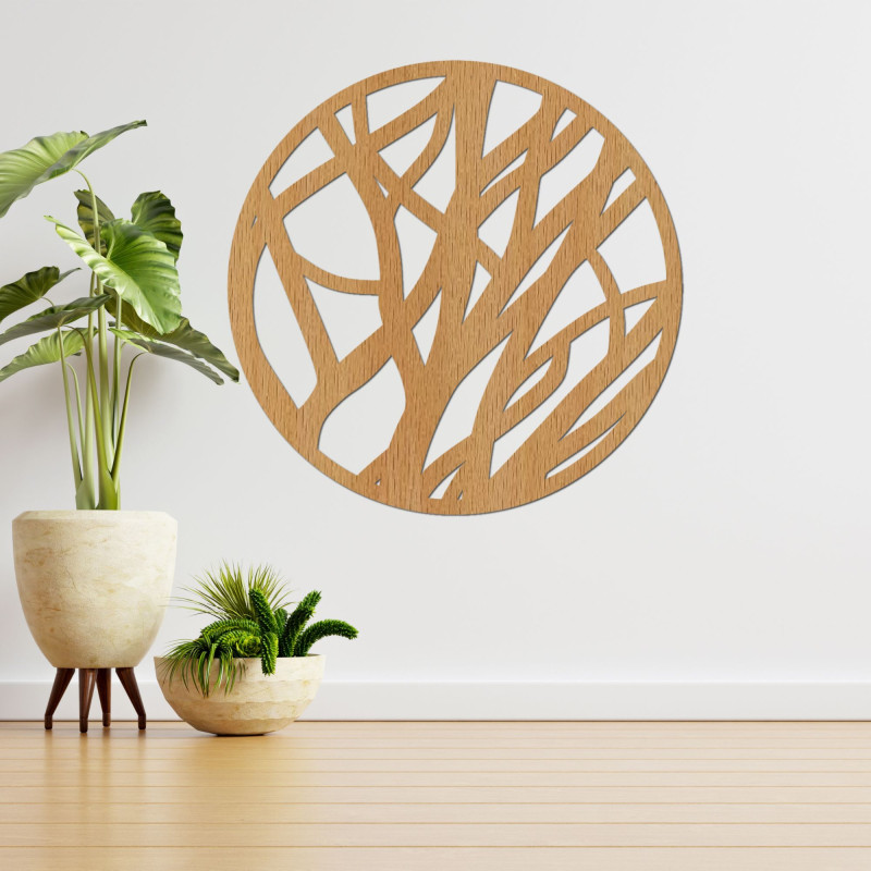 Wooden picture on the wall circle