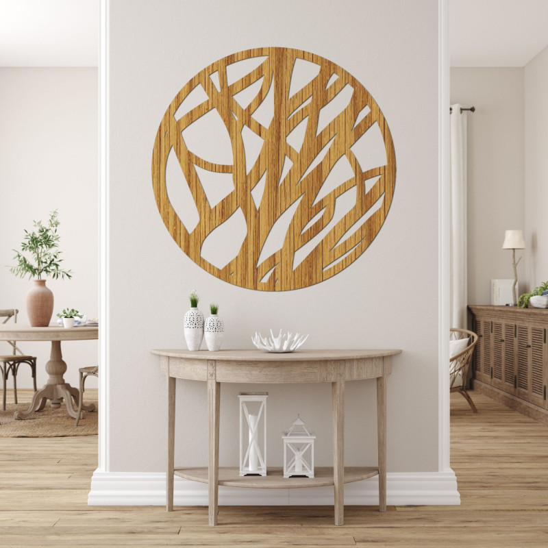 Wooden picture on the wall circle