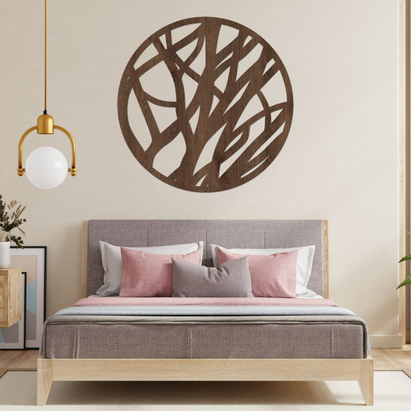 Wooden picture on the wall circle