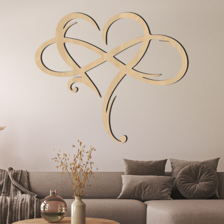 Wooden wall painting with a heart motif