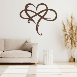 Wooden wall painting with a heart motif 2