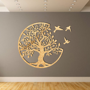 Tree of Life with three birds flying to the right - HARMONY 2