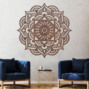 Oriental wooden mandala wall painting - SYMMETRY 2