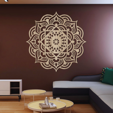 Wooden mandala on the wall as a painting - SYMMETRY