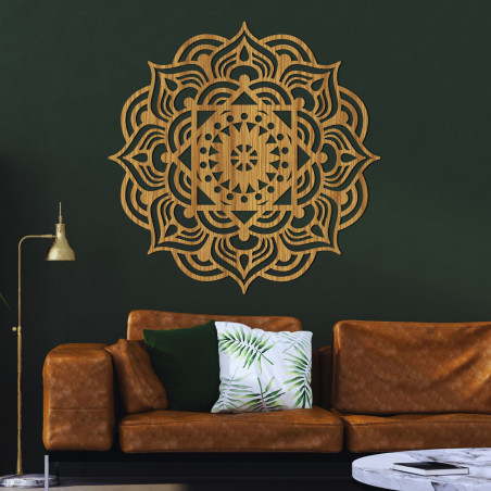 Wooden mandala on the wall as a painting - SYMMETRY