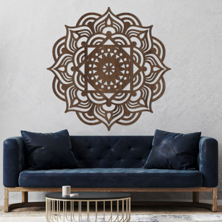 Wooden mandala on the wall as a painting - SYMMETRY