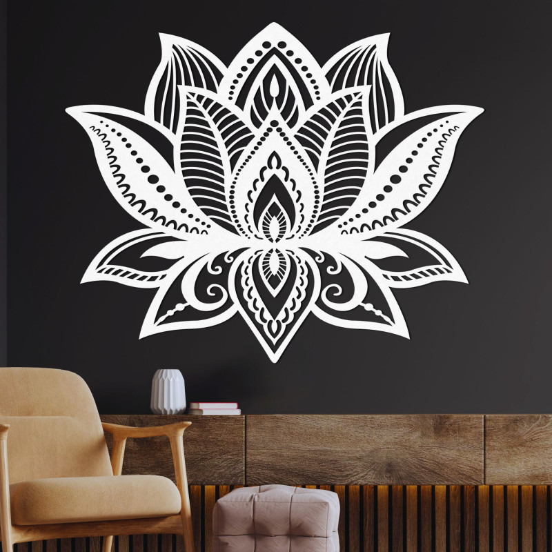 Stylish wooden lotus flower - original wall decoration with a natural design.