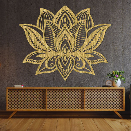 Elegant wooden lotus flower - wall decoration for lovers of natural style.