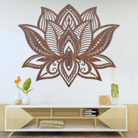 Wooden wall painting lotus flower Wooden wall painting lotus flower
