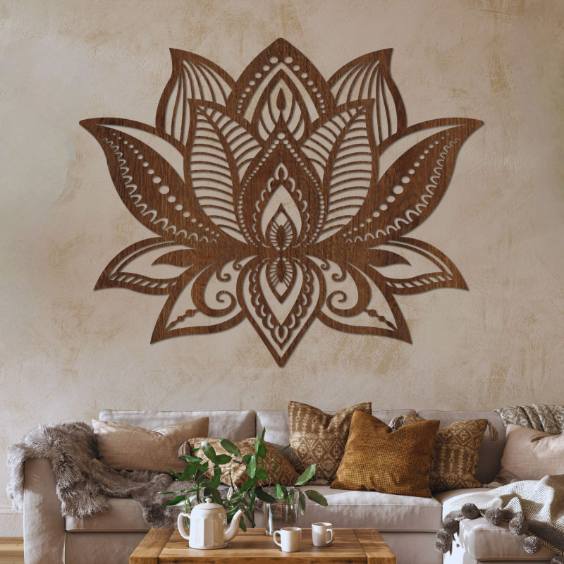 Wooden wall decoration mandala - LOTOS