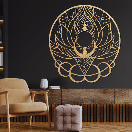 Carved wall painting of the sun flower Carved wall painting of the sun flower