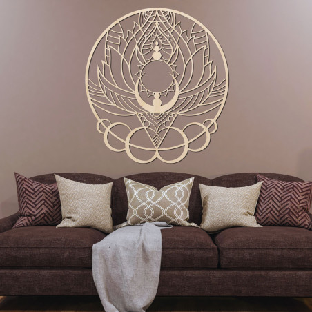 Carved wall – Sun flower as artistic wooden decor Carved wall – Sun flower as artistic wooden decor