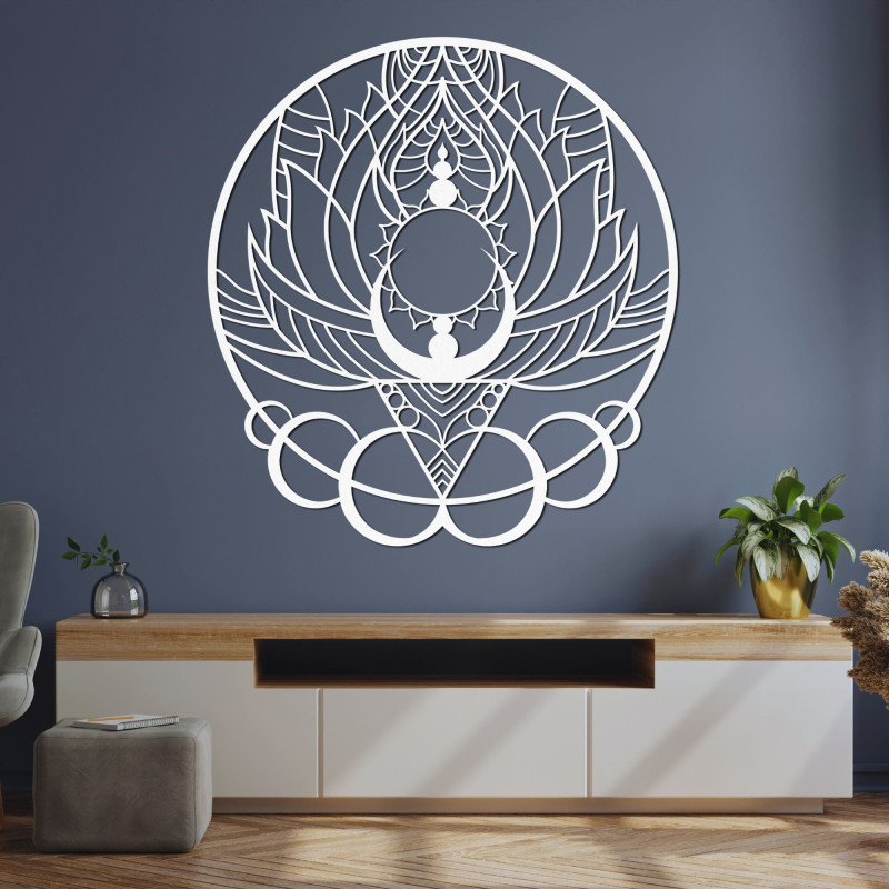 Wall Artifact – Carved Sun Flower, Natural and Original Design