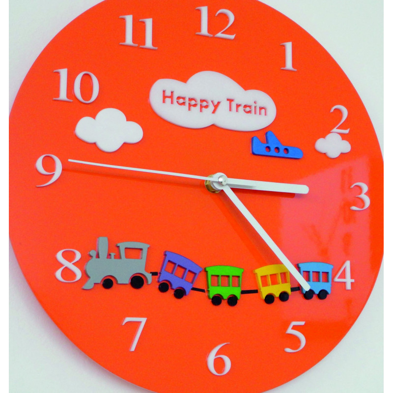 Modern wall clock made of plexiglass. Trendy clock on the wall as a gift. X-momo clocks. PMMA