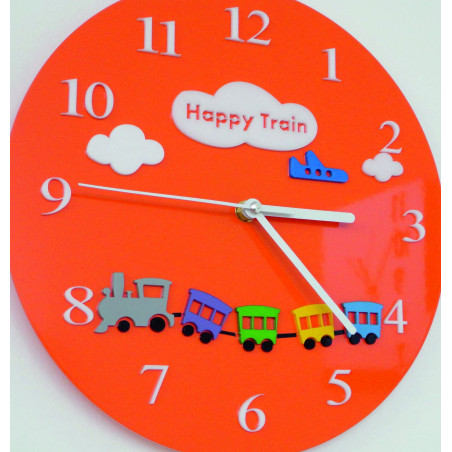 Modern wall clock made of plexiglass. Trendy clock on the wall as a gift. X-momo clocks. PMMA