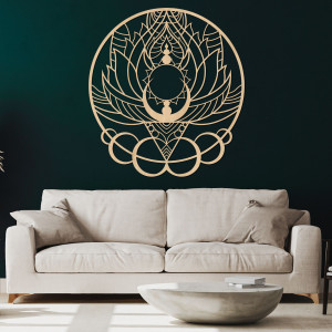 Artistic wooden decoration mandala flower and sun - FLORISOLUS 2